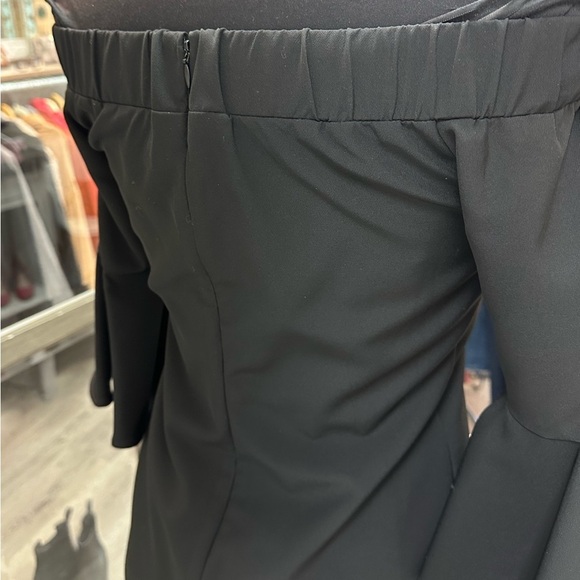 GRACIA Black Off-Shoulder Ruffle Sleeve Dress – Size Small (NWT) - Picture 5 of 11